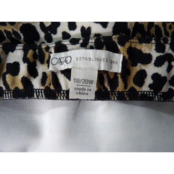 Cato Est 1946 18/20 Pull On Pencil Skirt Stretchy Leopard Cheetah Animal Print - Picture 3 of 11
